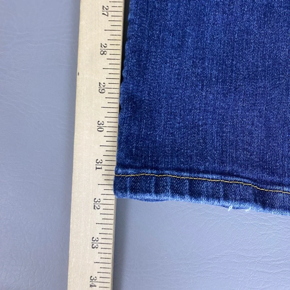 Judy Blue Slim Bootcut Jeans Women's Size 13/31 Blue Dark Wash Distressed